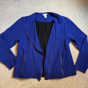 Chico’s Royal blue moto sweater size 2